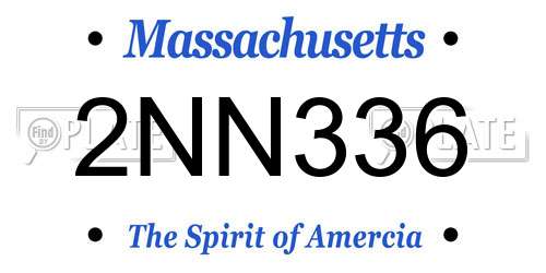 2NN336 Massachusetts License Plate
