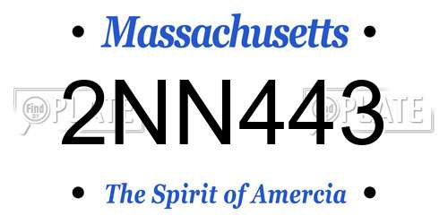 2NN443 Massachusetts License Plate