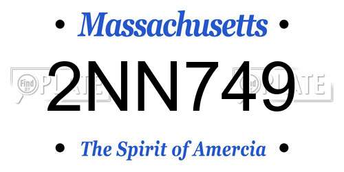 2NN749 Massachusetts License Plate