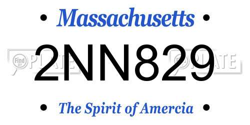 2NN829 Massachusetts License Plate