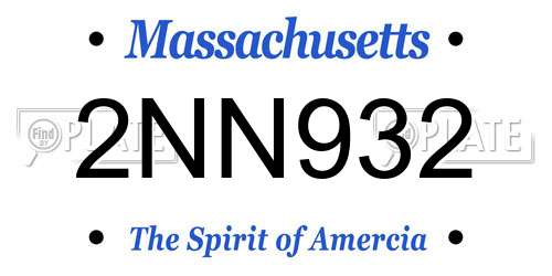 2NN932 Massachusetts License Plate