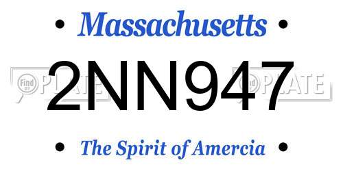 2NN947 Massachusetts License Plate