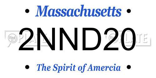 2NND20 Massachusetts License Plate