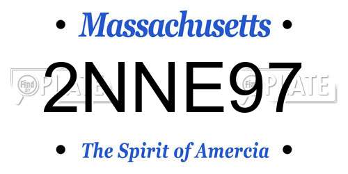 2NNE97 Massachusetts License Plate