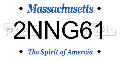 2NNG61 Massachusetts License Plate