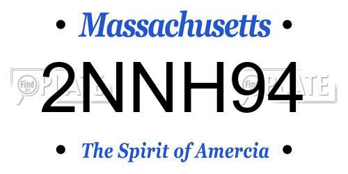 2NNH94 Massachusetts License Plate