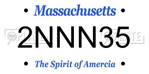 2NNN35 Massachusetts License Plate