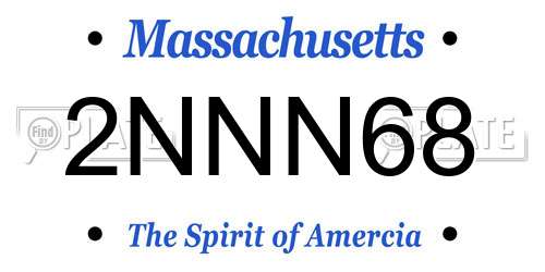 2NNN68 Massachusetts License Plate