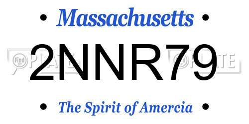 2NNR79 Massachusetts License Plate