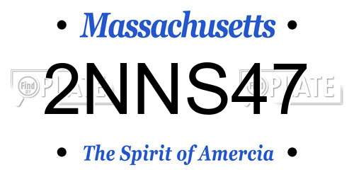 2NNS47 Massachusetts License Plate