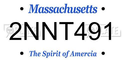 2NNT491 Massachusetts License Plate
