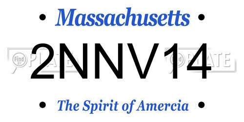2NNV14 Massachusetts License Plate