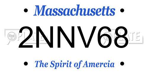 2NNV68 Massachusetts License Plate