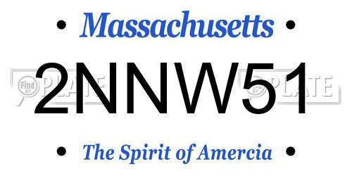 2NNW51 Massachusetts License Plate