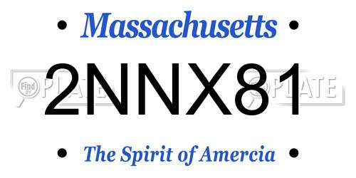 2NNX81 Massachusetts License Plate