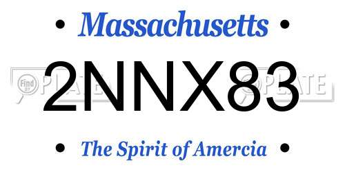 2NNX83 Massachusetts License Plate