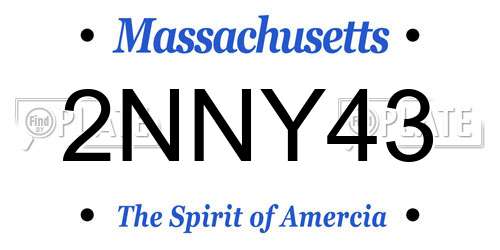 2NNY43 Massachusetts License Plate