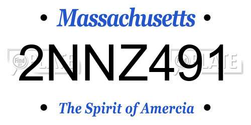 2NNZ491 Massachusetts License Plate