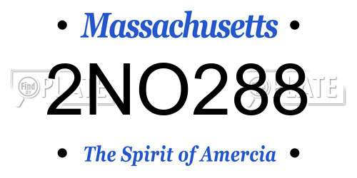 2NO288 Massachusetts License Plate