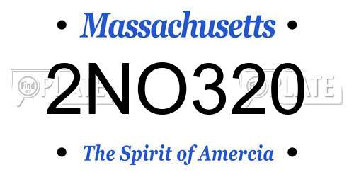 2NO320 Massachusetts License Plate