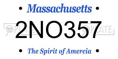 2NO357 Massachusetts License Plate