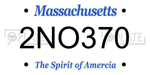2NO370 Massachusetts License Plate