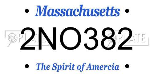 2NO382 Massachusetts License Plate