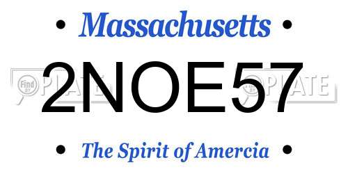 2NOE57 Massachusetts License Plate