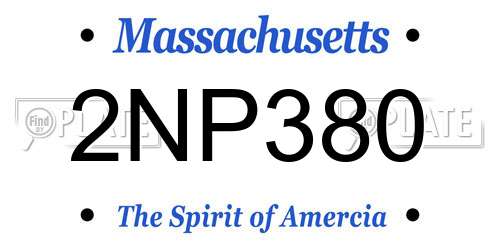 2NP380 Massachusetts License Plate