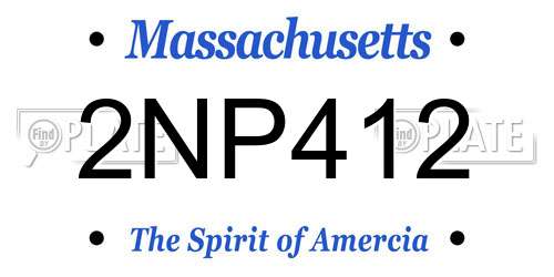2NP412 Massachusetts License Plate