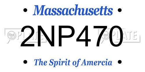 2NP470 Massachusetts License Plate