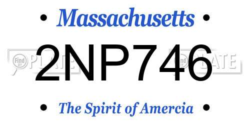 2NP746 Massachusetts License Plate