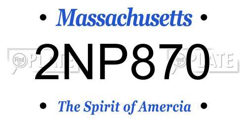 2NP870 Massachusetts License Plate