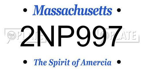 2NP997 Massachusetts License Plate