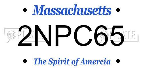 2NPC65 Massachusetts License Plate