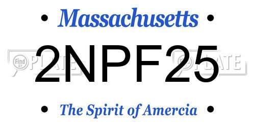 2NPF25 Massachusetts License Plate