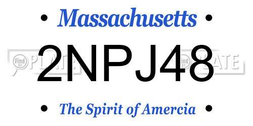 2NPJ48 Massachusetts License Plate