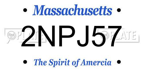2NPJ57 Massachusetts License Plate