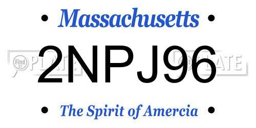 2NPJ96 Massachusetts License Plate