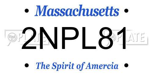 2NPL81 Massachusetts License Plate