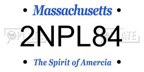 2NPL84 Massachusetts License Plate