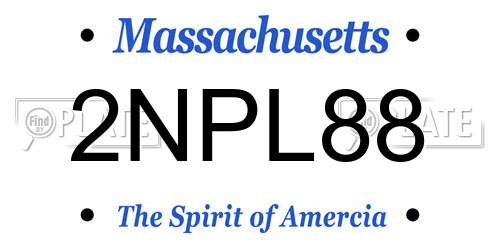 2NPL88 Massachusetts License Plate