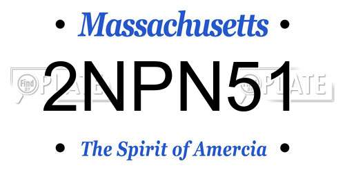 2NPN51 Massachusetts License Plate