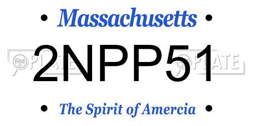 2NPP51 Massachusetts License Plate