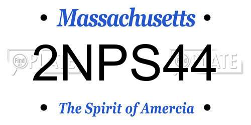 2NPS44 Massachusetts License Plate