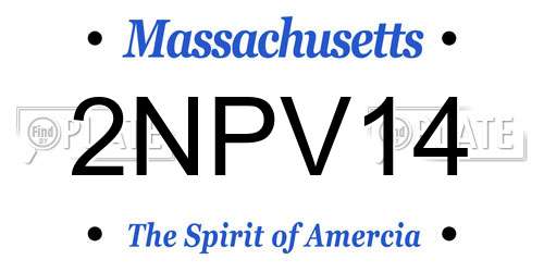 2NPV14 Massachusetts License Plate
