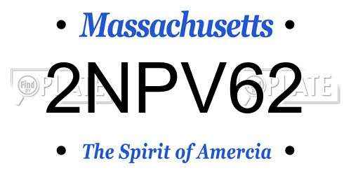 2NPV62 Massachusetts License Plate