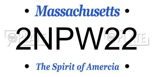 2NPW22 Massachusetts License Plate