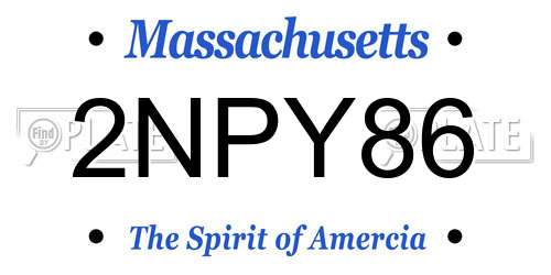 2NPY86 Massachusetts License Plate