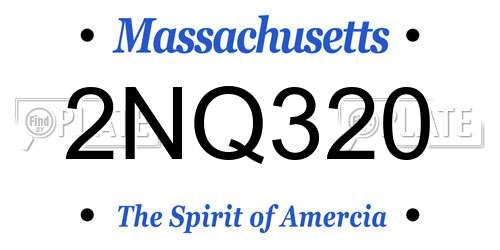 2NQ320 Massachusetts License Plate